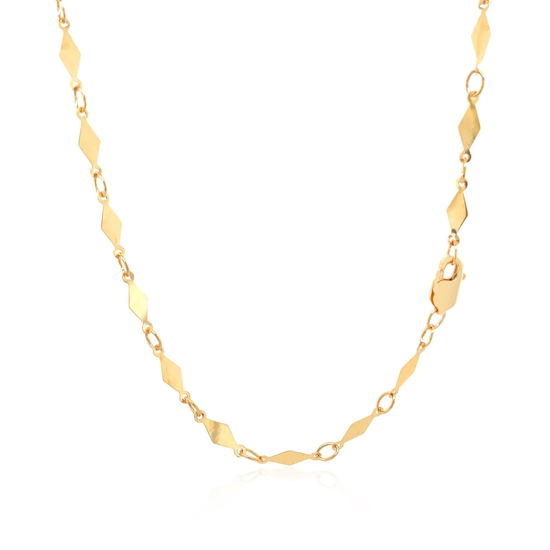 Brand New 14K Yellow Gold Polished Diamond Motif Chain (3.00 mm)