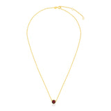 Brand New 14k Yellow Gold 17 inch Necklace with Round Garnet