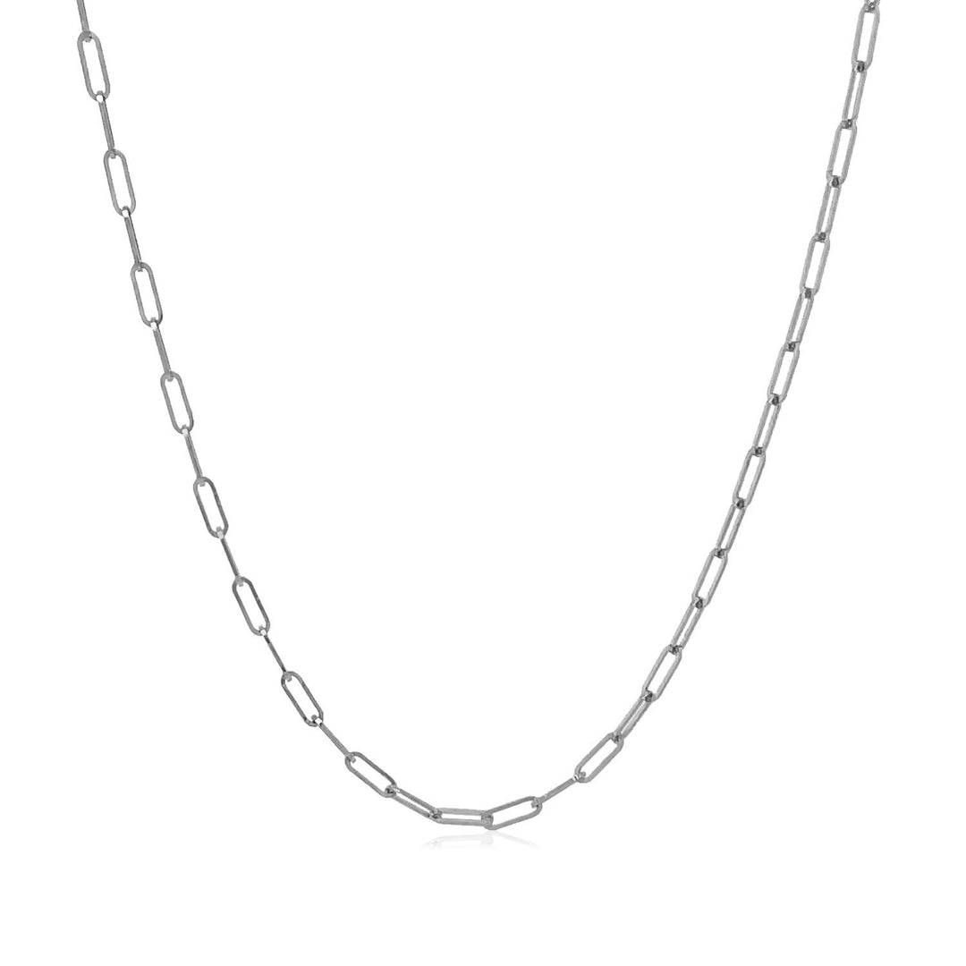 Brand New 18K White Gold Fine Paperclip Chain (1.50 mm)