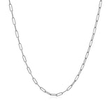 Brand New 18K White Gold Fine Paperclip Chain (1.50 mm)