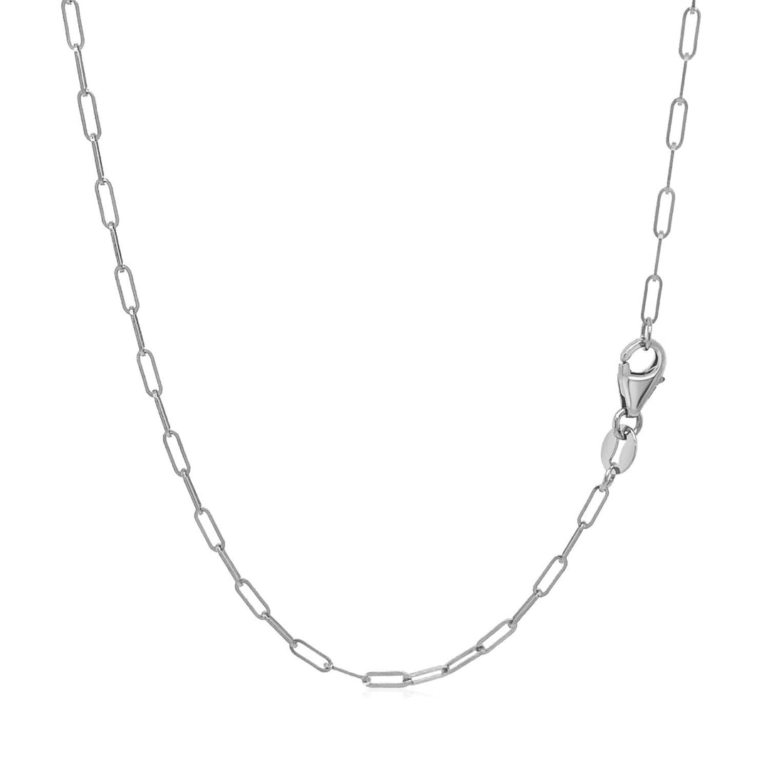 Brand New 18K White Gold Fine Paperclip Chain (1.50 mm)