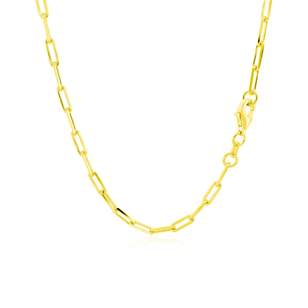 Brand New 14K Yellow Gold Paperclip Chain (2.50 mm)