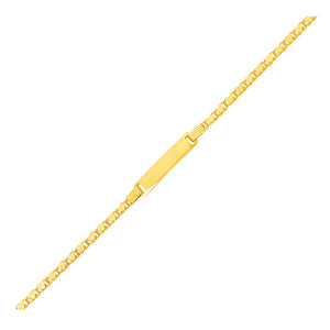 Brand New 14k Yellow Gold Childrens Heart Link ID Bracelet