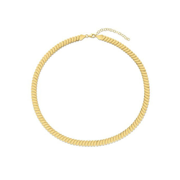 Brand New 14k Yellow Gold Rib Link Necklace