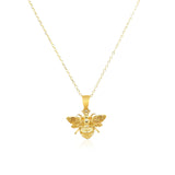 Brand New 14K Yellow Gold Bee Necklace