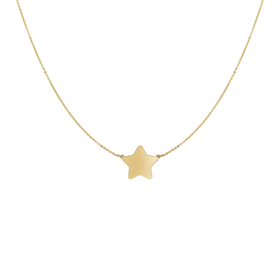 Brand New 14k Yellow Gold Necklace with Five Pointed Star