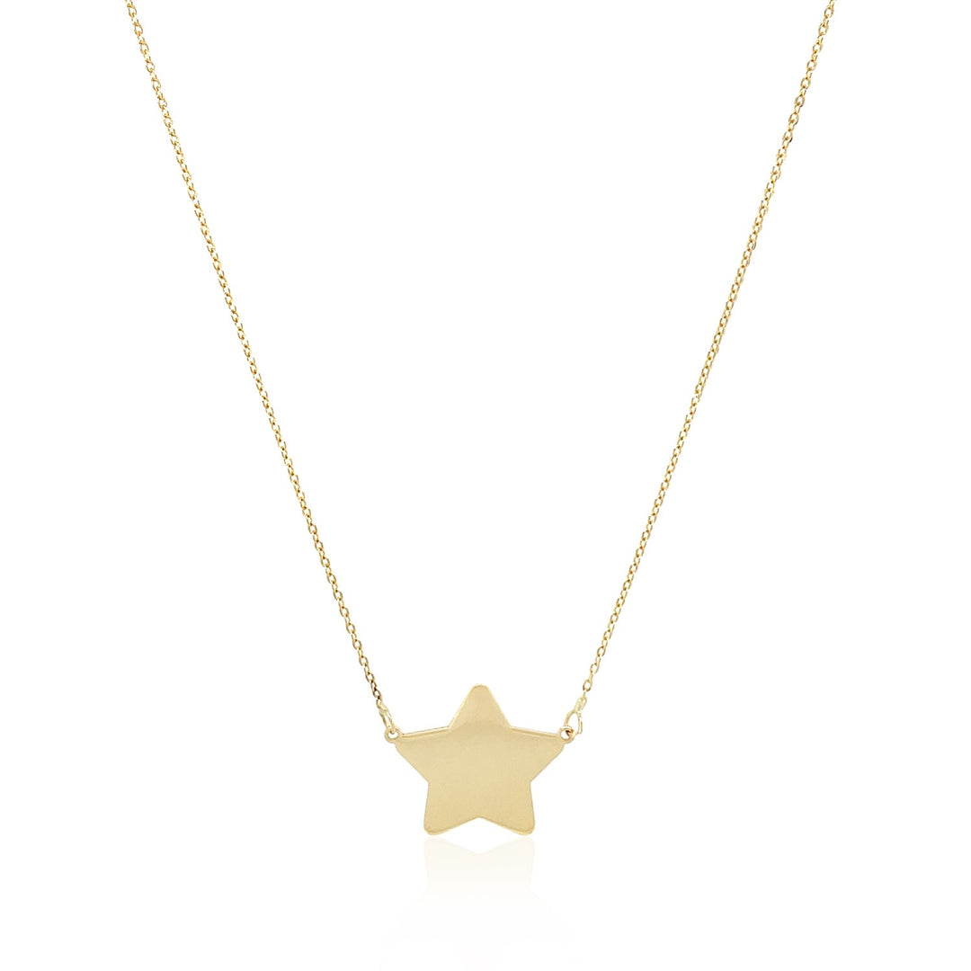 Brand New 14k Yellow Gold Necklace with Five Pointed Star