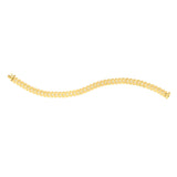 Brand New 14k Yellow Gold 7 1/2 inch Laurel Leaf Bracelet with Diamond (7.40 mm)