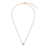 Brand New 14k Rose Gold 17 inch Necklace with Round White Topaz