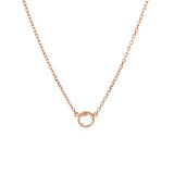 Brand New 14k Rose Gold 17 inch Necklace with Round White Topaz