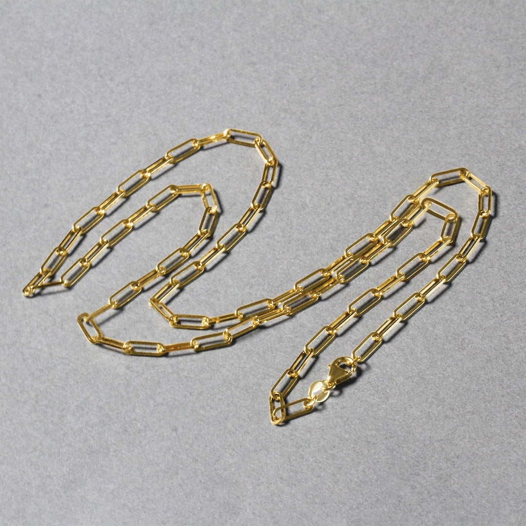 Brand New 10K Yellow Gold Paperclip Chain (2.50 mm)