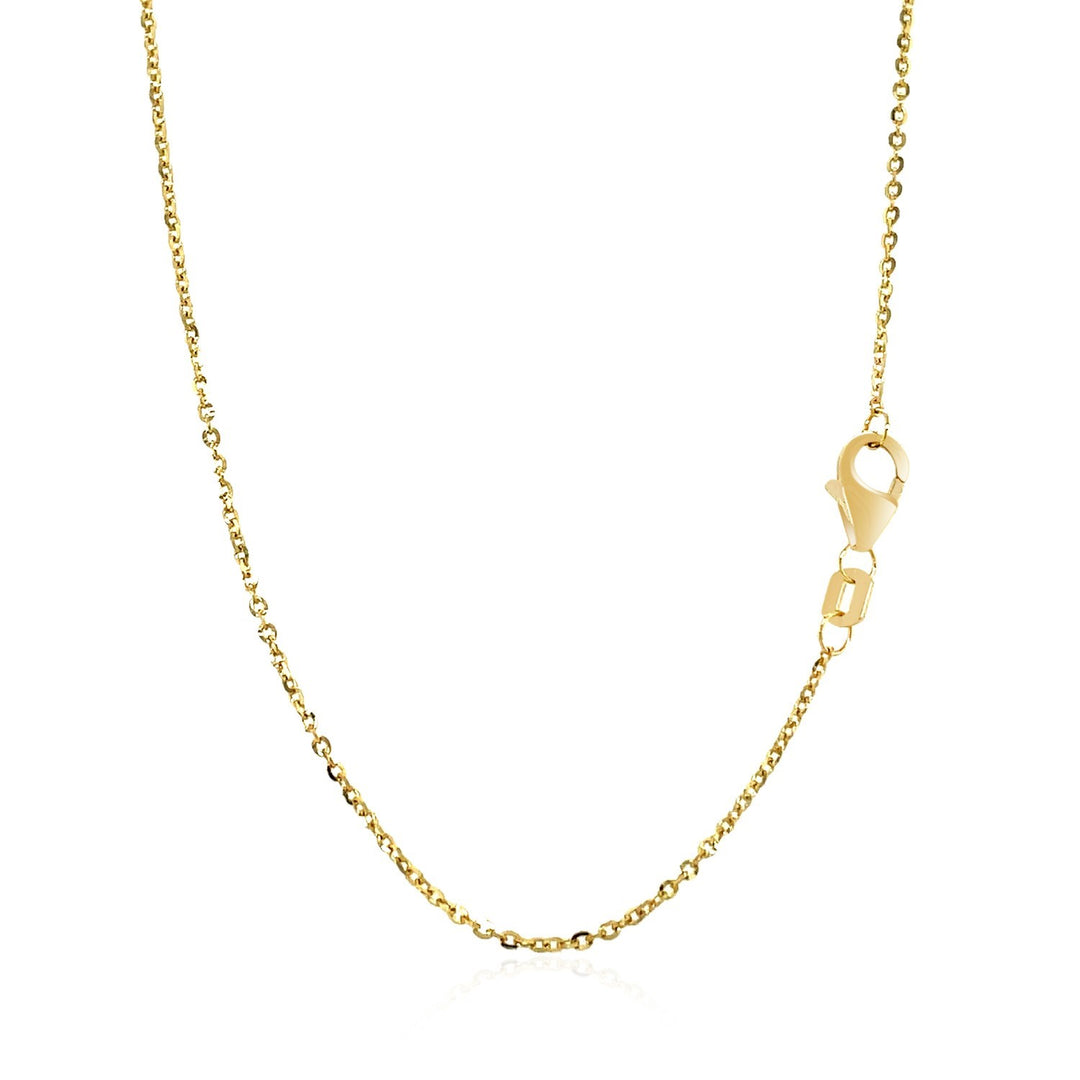 Brand New 14k Yellow Gold Chain Necklace with a Shiny Flat Bar