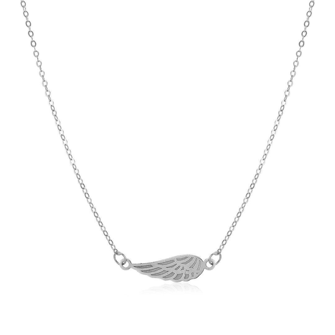 Brand New 14K White Gold Angel Wing Necklace