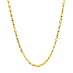 Brand New 14k Yellow Solid Gold Diamond Cut Round Franco Chain (2.20 mm)