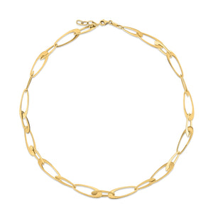 Brand New 14K Yellow Gold Italian Oval Links Necklace