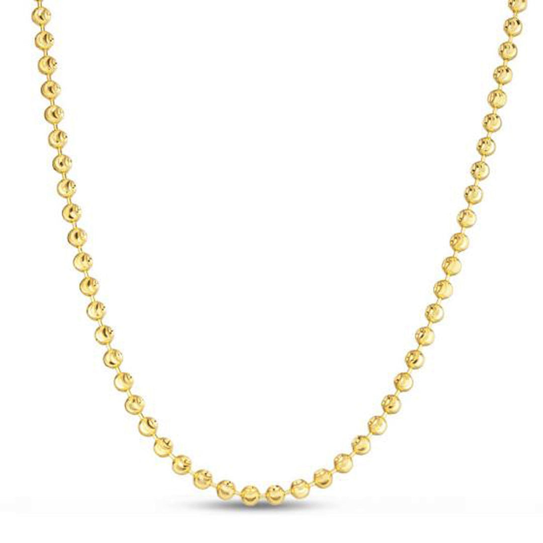 Brand New Moon Cut Bead Chain in 14k Yellow Gold (4.00 mm)