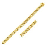 Brand New 14k Yellow Gold Semi Solid Miami Cuban Bracelet (7.20 mm)