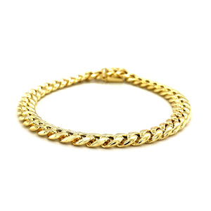 Brand New 14k Yellow Gold Semi Solid Miami Cuban Bracelet (7.20 mm)