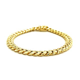 Brand New 14k Yellow Gold Semi Solid Miami Cuban Bracelet (7.20 mm)