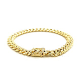 Brand New 14k Yellow Gold Semi Solid Miami Cuban Bracelet (7.20 mm)