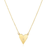 Brand New 14k Yellow Gold High Polish Elongated Heart Necklace