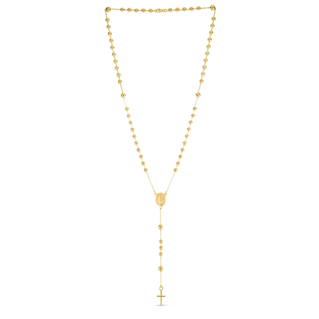 Brand New 14K Yellow Gold Rosary Necklace