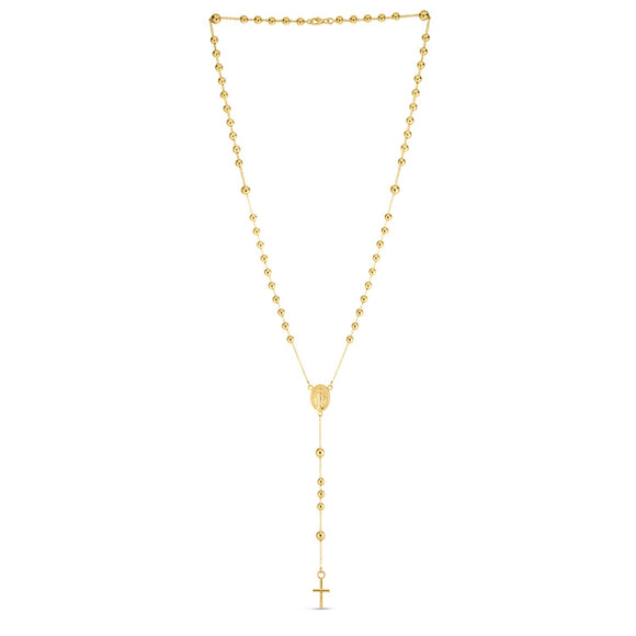 Brand New 14K Yellow Gold Rosary Necklace