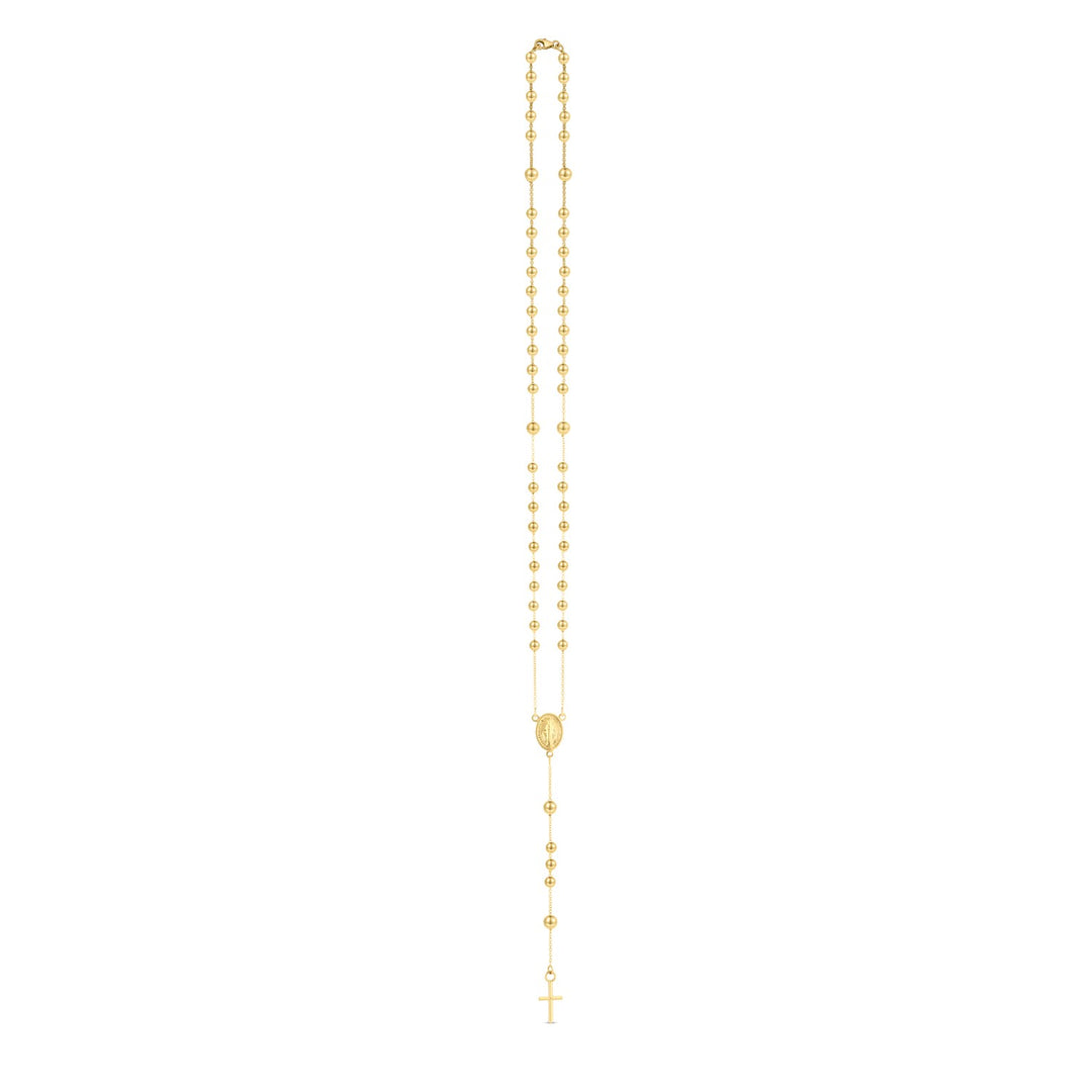 Brand New 14K Yellow Gold Rosary Necklace