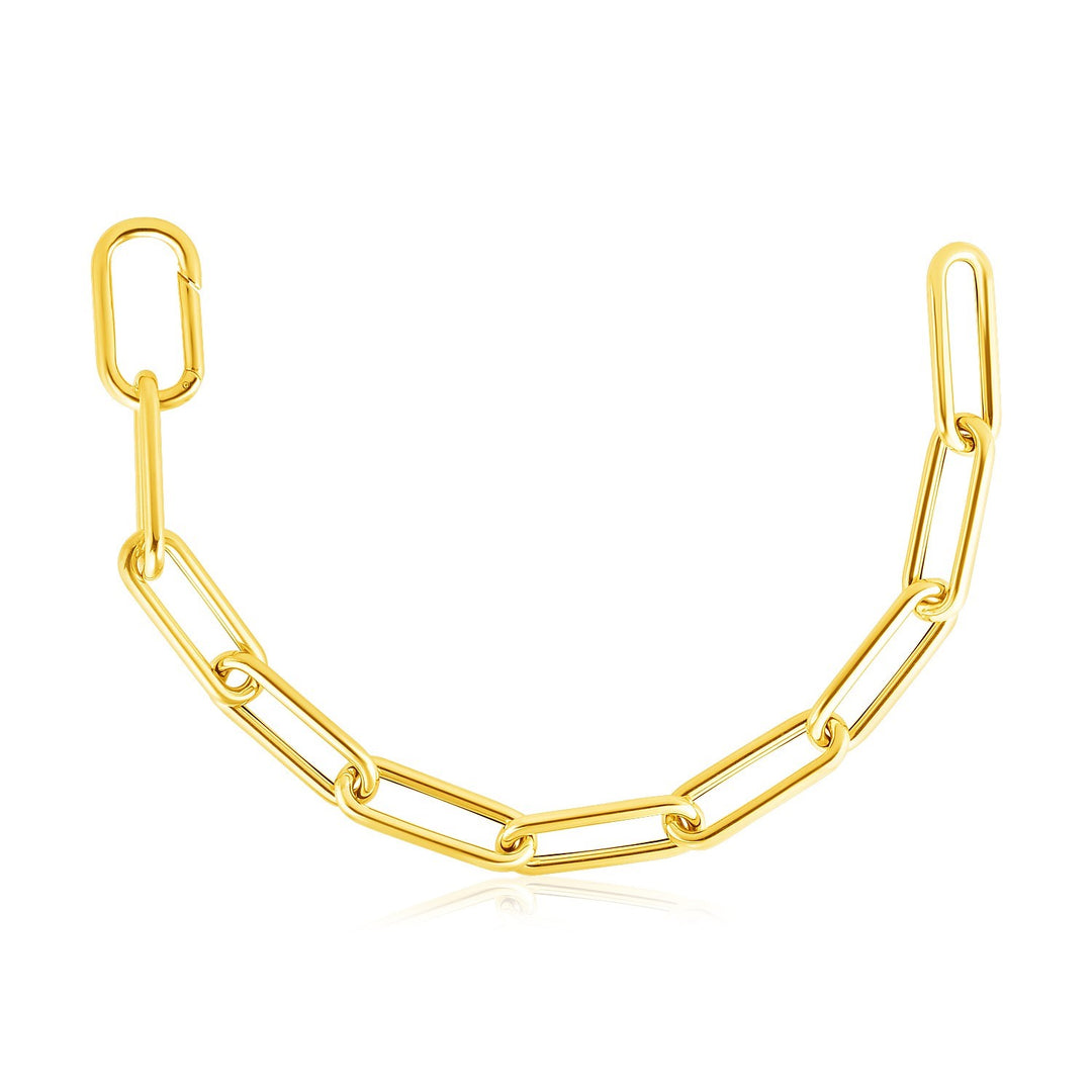 Brand New 14k Yellow Gold Rounded Paperclip Chain Necklace