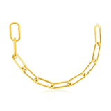 Brand New 14k Yellow Gold Rounded Paperclip Chain Necklace