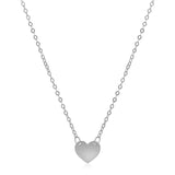 Brand New 14k White Gold Polished Mini Heart Necklace