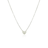 Brand New 14k White Gold Polished Mini Heart Necklace