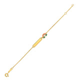 Brand New 14k Yellow Gold Rainbow Childrens Bracelet (1.00 mm)