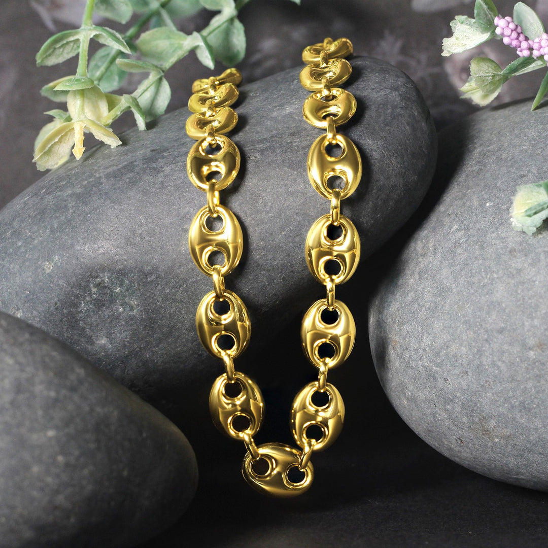 Brand New 14k Yellow Gold Puffed Mariner Link Chain (9.00 mm)