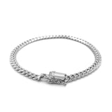 Brand New 14k White Gold Classic Miami Cuban Solid Bracelet (5.00 mm)