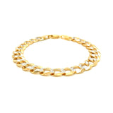 Brand New 14k Two Tone Gold Pave Curb Bracelet (9.70 mm)