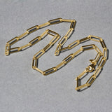 Brand New 14k Yellow Gold Textured Paperclip Chain (3.50 mm)