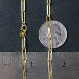 Brand New 14k Yellow Gold Textured Paperclip Chain (3.50 mm)