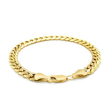 Brand New 10k Yellow Gold Semi Solid Miami Cuban Bracelet (6.60 mm)