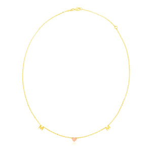 Brand New 14k Yellow and Rose Gold Mom Necklace