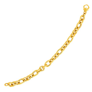 Brand New 14k Yellow Gold Oval Link Bracelet (9.40 mm)