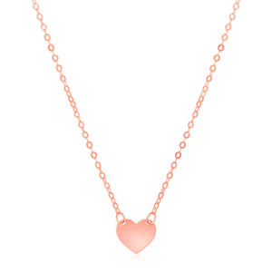 Brand New 14k Rose Gold Polished Mini Heart Necklace