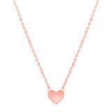 Brand New 14k Rose Gold Polished Mini Heart Necklace