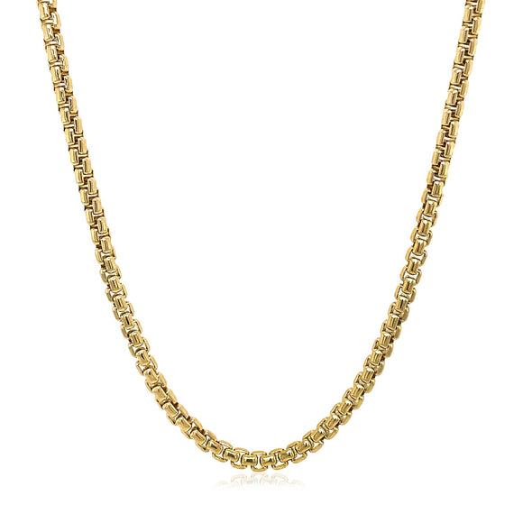 Brand New 14k Yellow Gold Solid Round Box Chain (2.5 mm)