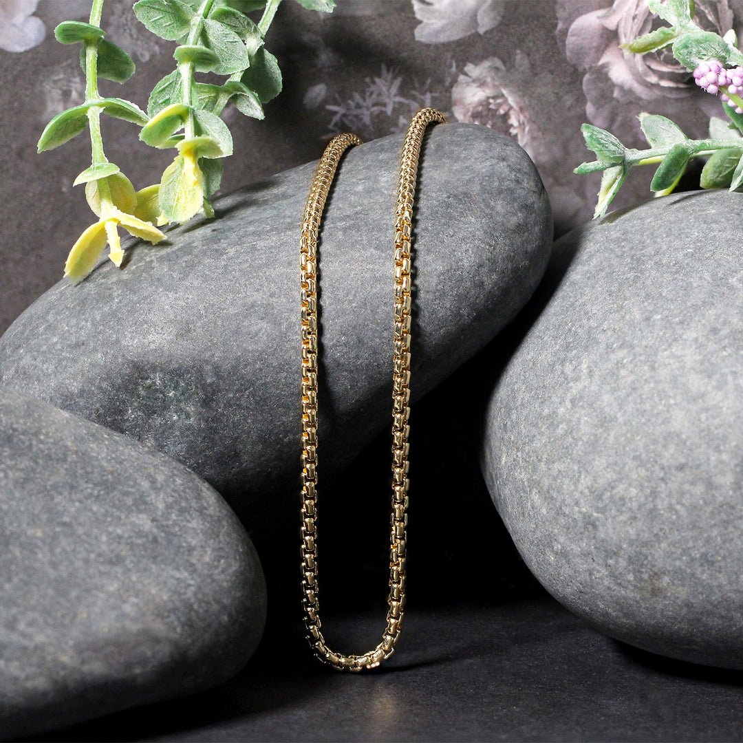 Brand New 14k Yellow Gold Solid Round Box Chain (2.5 mm)