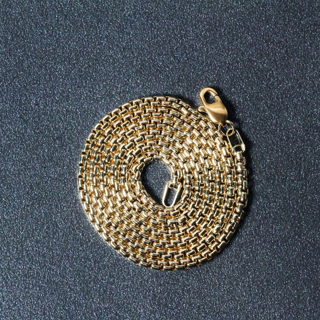 Brand New 14k Yellow Gold Solid Round Box Chain (2.5 mm)