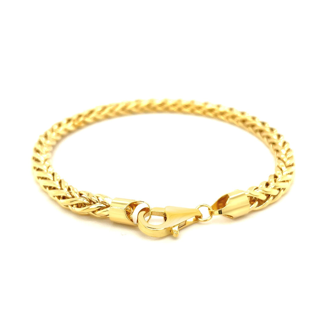 Brand New 14k Yellow Gold Diamond Cut Round Franco Bracelet (5.30 mm)