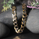 Brand New 14k Two Tone Gold Pave Curb Chain (11.23 mm)