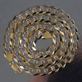 Brand New 14k Two Tone Gold Pave Curb Chain (11.23 mm)