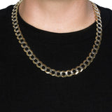 Brand New 14k Two Tone Gold Pave Curb Chain (11.23 mm)